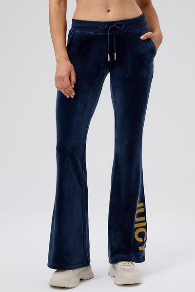REGAL BLUE HERITAGE LOW RISE GLITTER VELOUR PANT