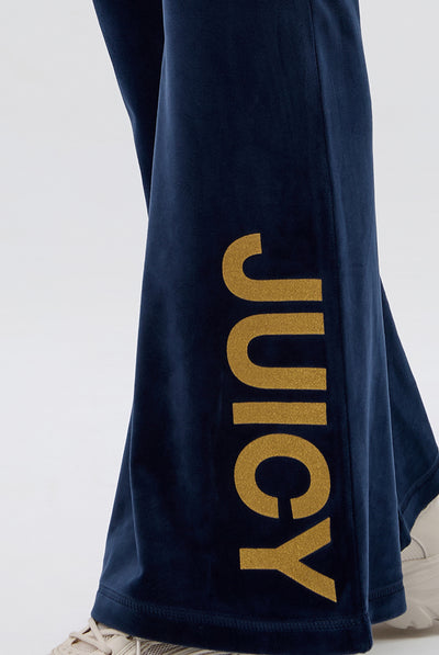 REGAL BLUE HERITAGE LOW RISE GLITTER VELOUR PANT