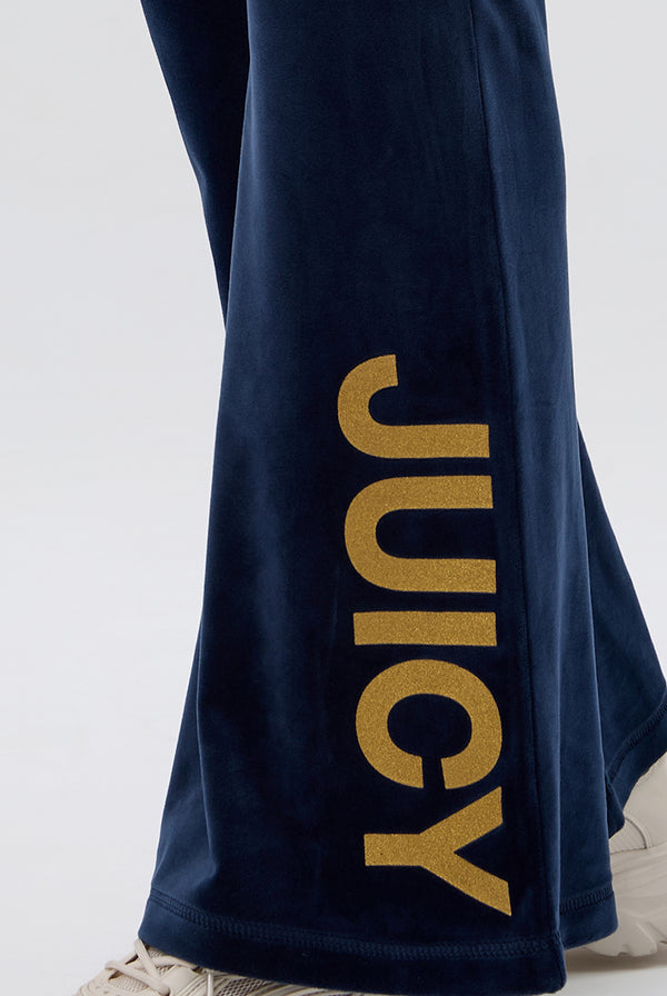 REGAL BLUE HERITAGE LOW RISE GLITTER VELOUR PANT