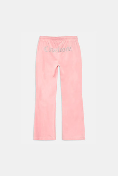 'CAPRICORN' JUICY PINK VELOUR DIAMANTÉ TRACKSUIT BOTTOM