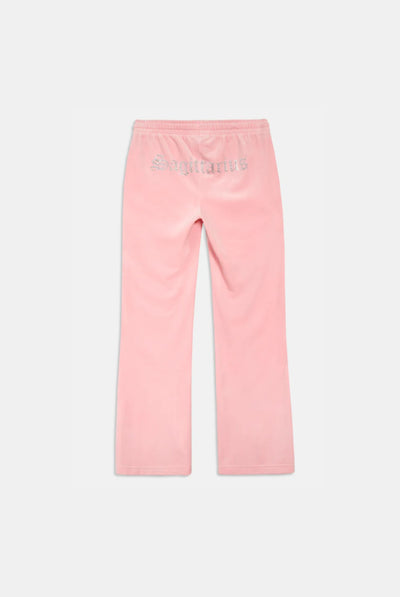 'SAGITTARIUS' JUICY PINK VELOUR DIAMANTÉ TRACKSUIT BOTTOM