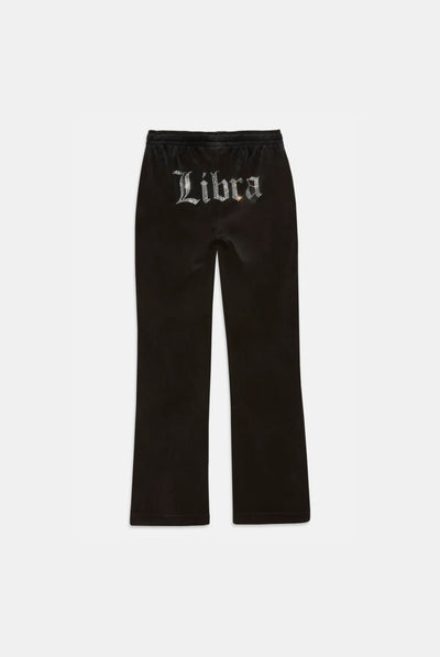 'LIBRA' BLACK VELOUR DIAMANTÉ TRACKSUIT BOTTOM