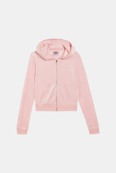 JUICY PINK/ GOLD BAMBOO VELOUR HERITAGE HOODIE