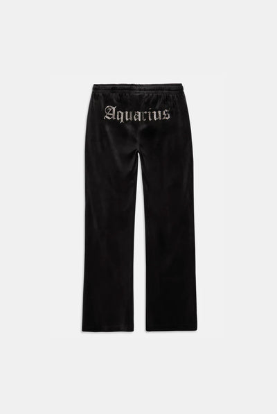 AQUARIUS' BLACK VELOUR DIAMANTÉ TRACKSUIT BOTTOM