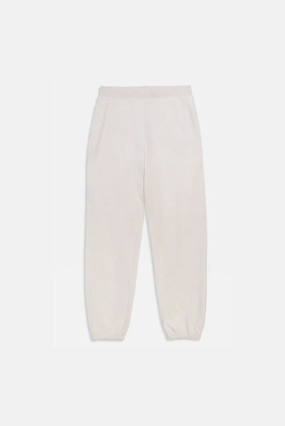 OATMEAL MARL / GOLD COTTON RICH VELOUR CUFFED RELAXED JOGGERS