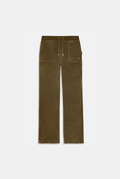 DARK OLIVE & GOLD CLASSIC VELOUR DEL RAY POCKETED BOTTOMS