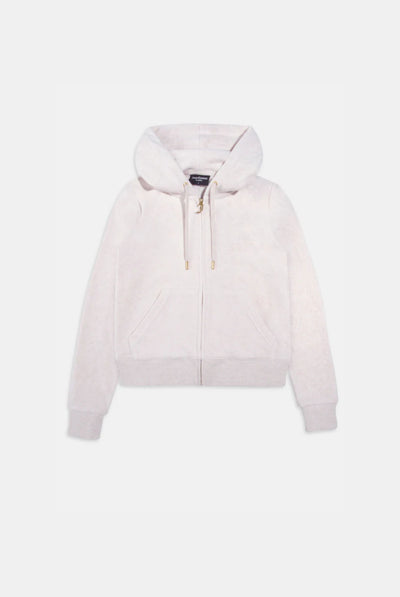 OATMEAL MARL & GOLD COTTON VELOUR ROBERTSON HOODIE