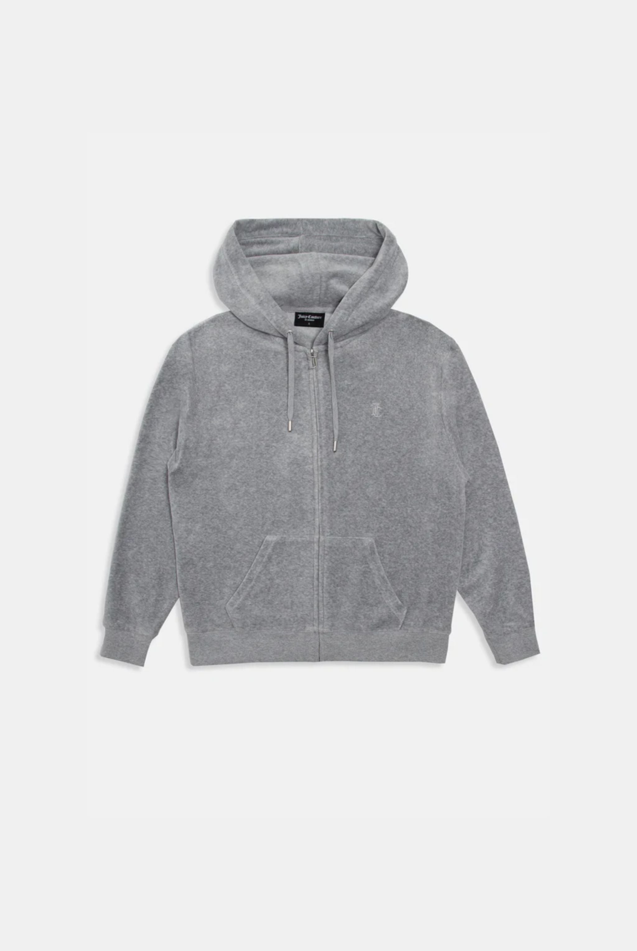 SILVER MARL COTTON VELOUR OVERSIZED HOODIE – Juicy Couture UK
