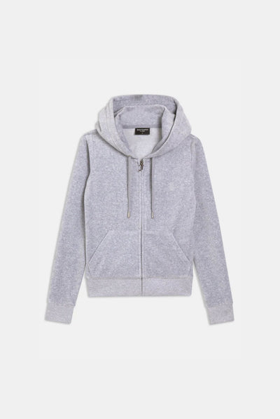 SILVER MARL CLASSIC VELOUR ROBERTSON HOODIE