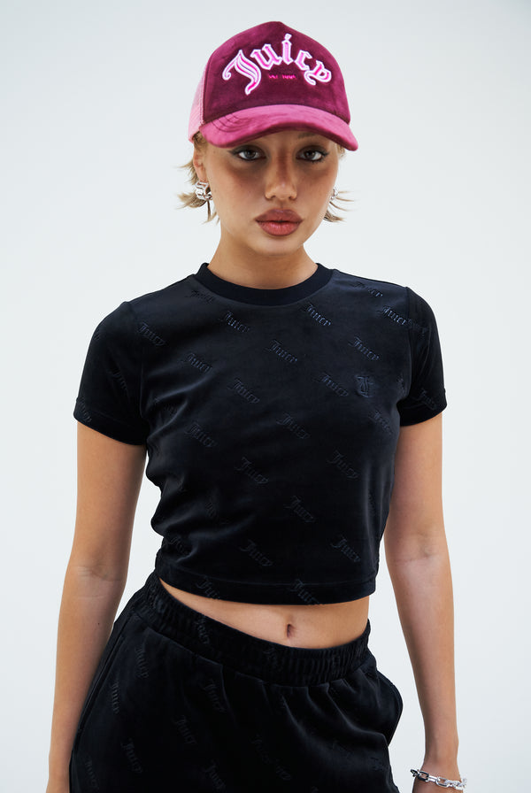TAWNY EMBROIDERED VELOUR TRUCKER HAT