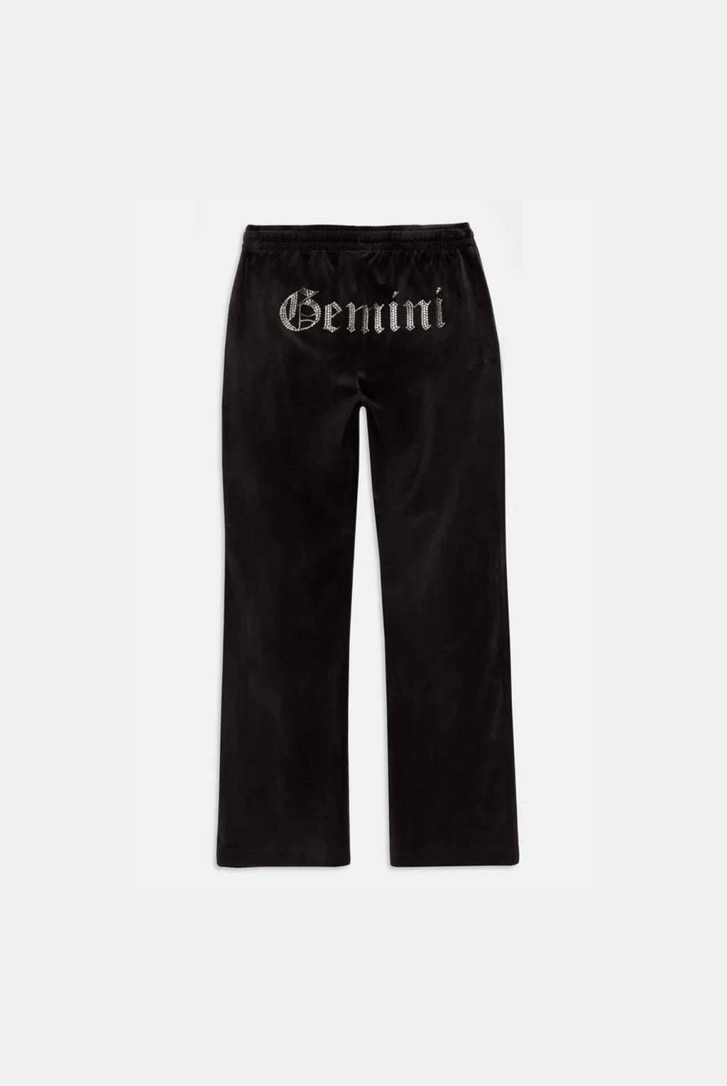 GEMINI' BLACK VELOUR DIAMANTÉ TRACKSUIT BOTTOM