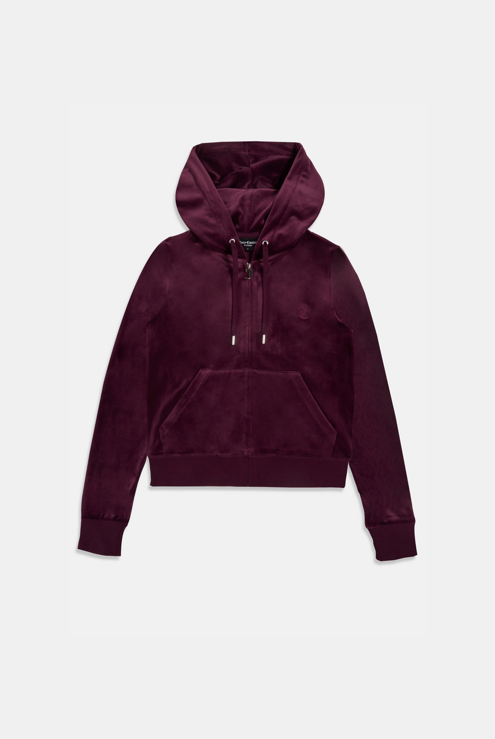 Displays the wine tasting classic 'juicy' branded velour Robertson hoodie 