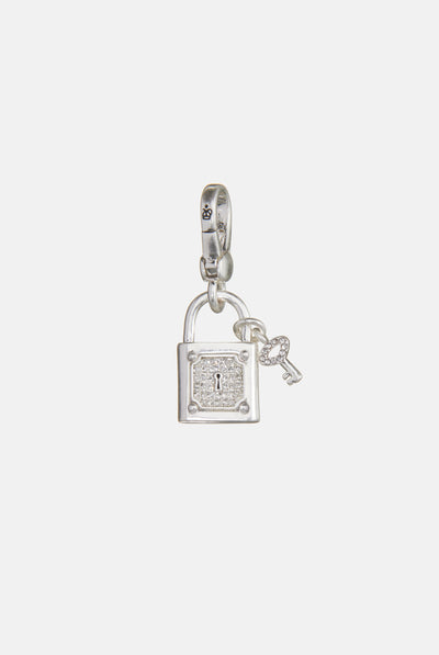 SILVER LOCK & KEY CHARM