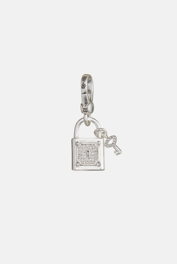 SILVER LOCK & KEY CHARM