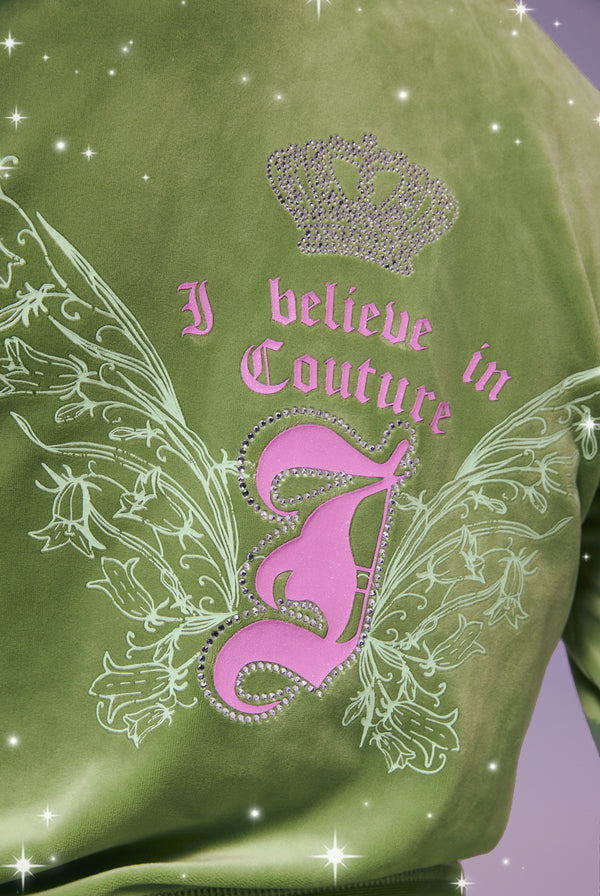 DISNEY |  PIQUANT GREEN VELOUR HOODIE