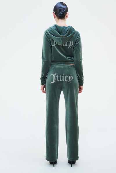 THYME VELOUR DIAMANTE TRACKSUIT BOTTOM