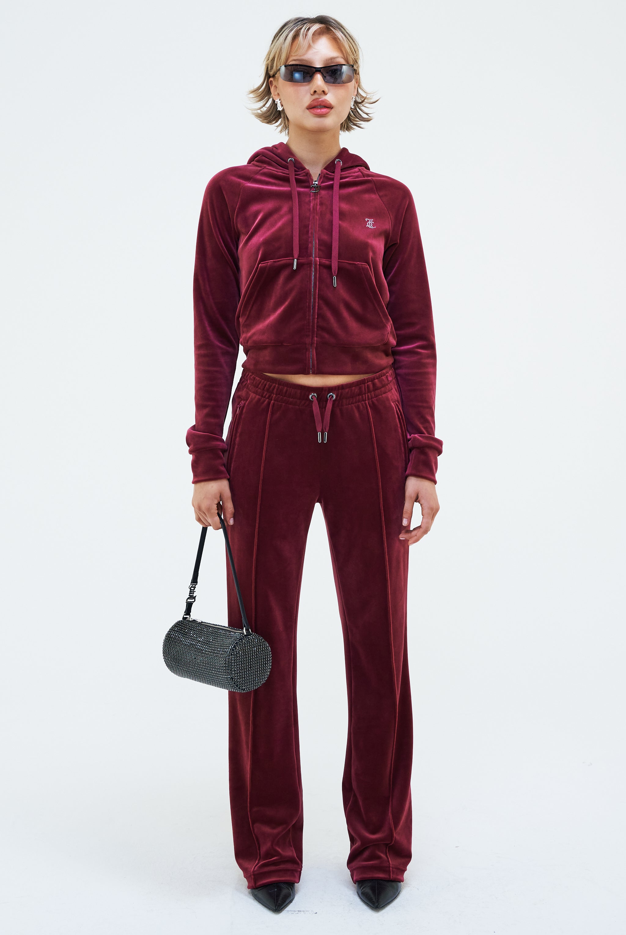 Burgundy juicy hot sale couture tracksuit