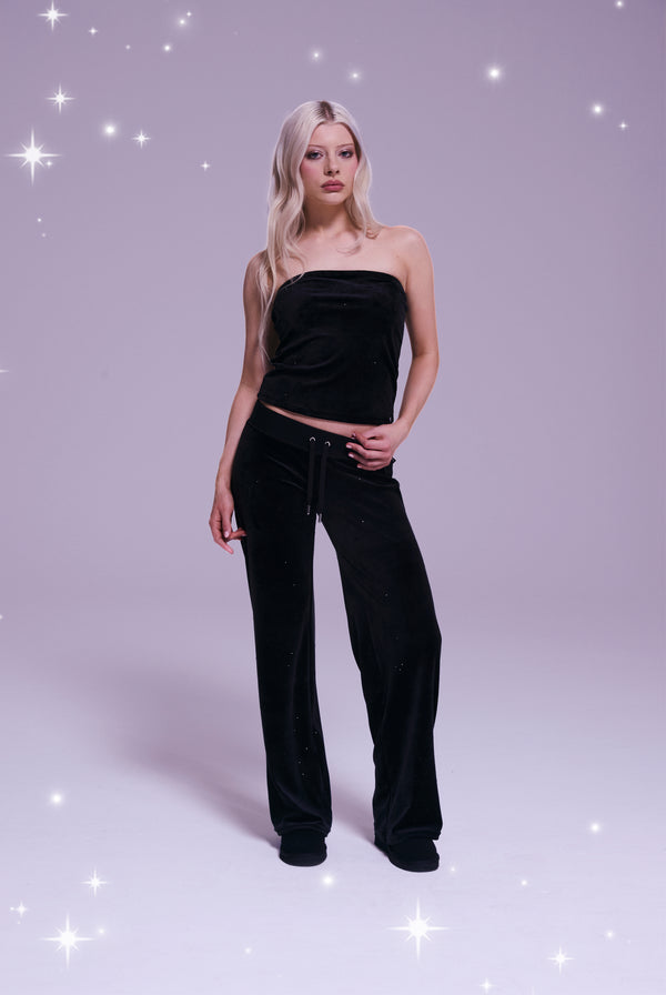 DISNEY | BLACK DIAMANTE VELOUR BANDEAU