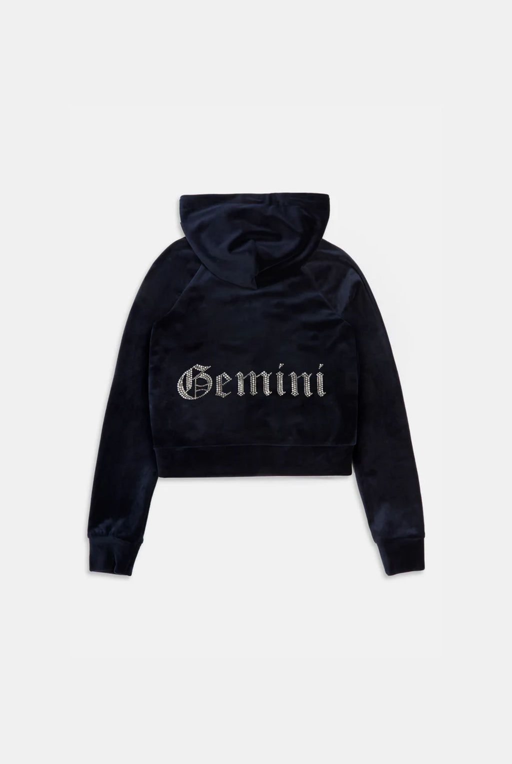 GEMINI' NIGHT SKY DIAMANTÉ VELOUR ZIP-THROUGH HOODIE