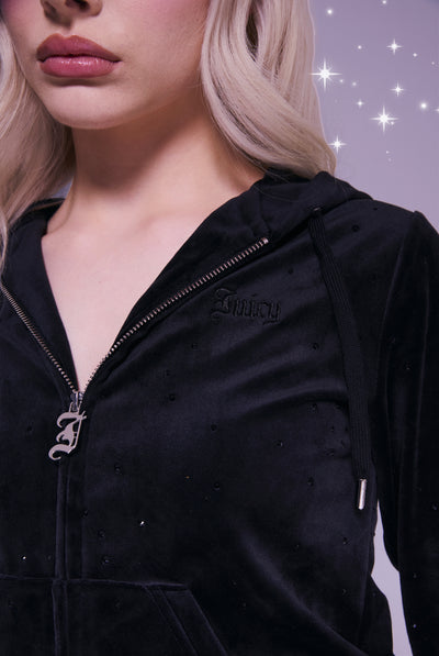 DISNEY | BLACK ALL OVER DIAMANTE HOODIE