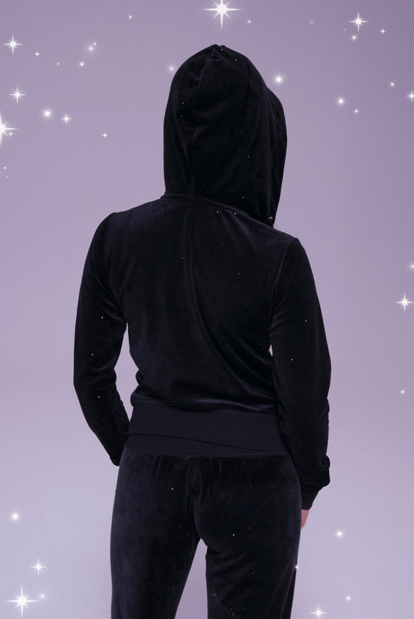 DISNEY | BLACK ALL OVER DIAMANTE HOODIE
