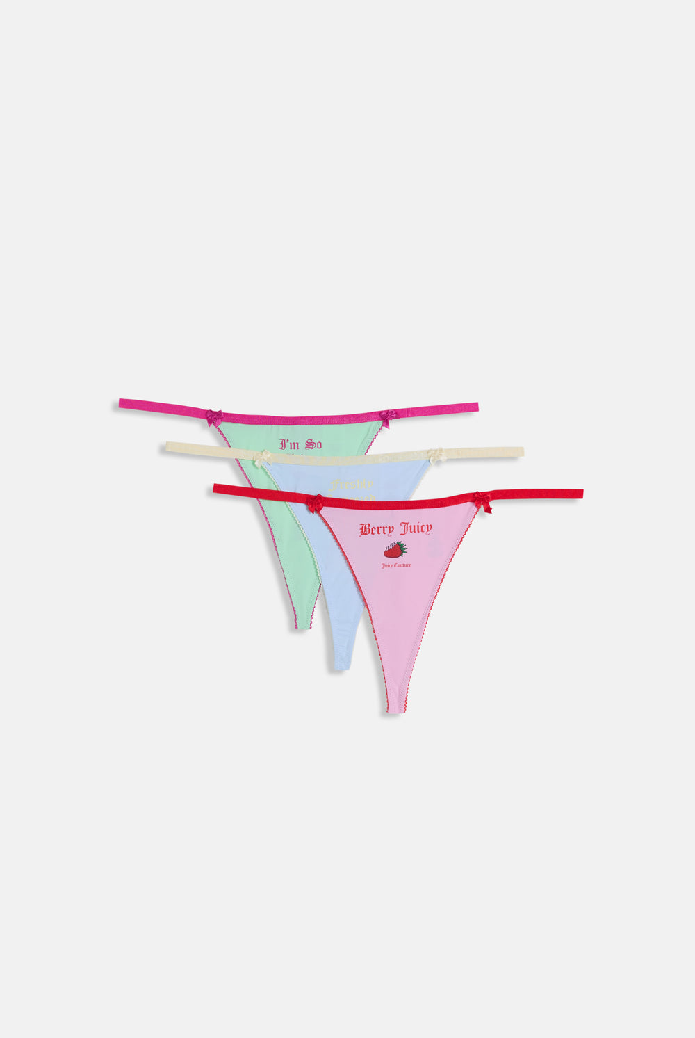 3 Pack Fruit Slogan Thongs
