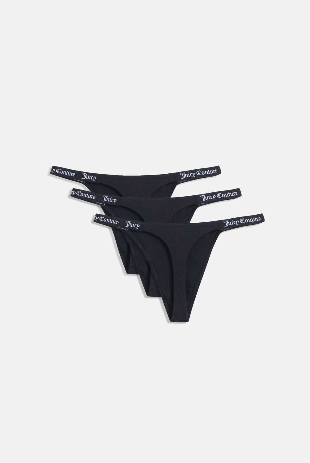 Black 3 Pack Cotton Thongs