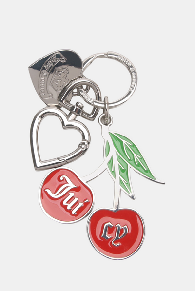 SILVER CHERRY KEYCHAIN