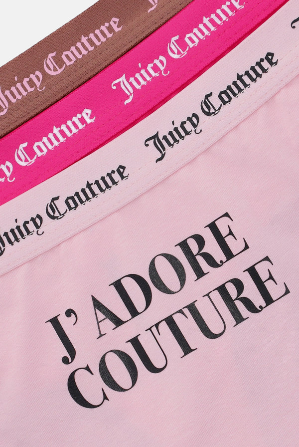 3 PACK SLOGAN COTTON THONGS
