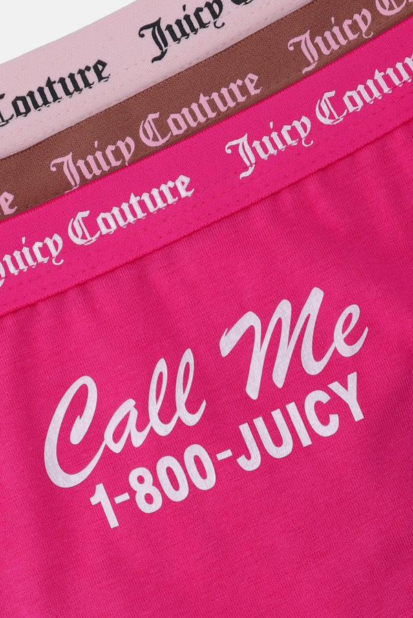 3 PACK SLOGAN COTTON THONGS