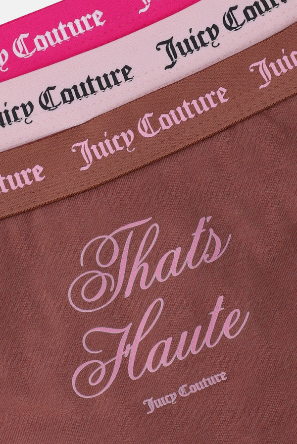 3 PACK SLOGAN COTTON THONGS