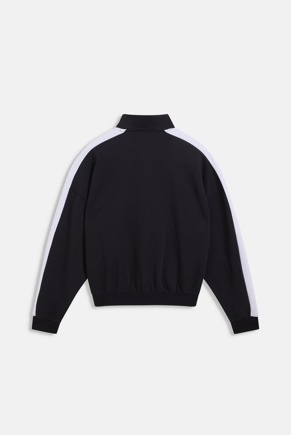 Displays the Black 'Juicy' branded college crest track top 