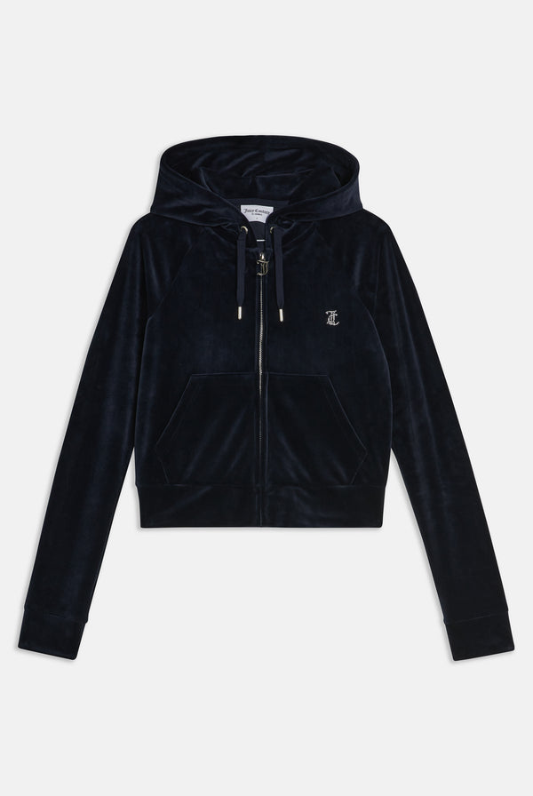 NIGHT SKY DIAMANTÉ VELOUR ZIP-THROUGH HOODIE