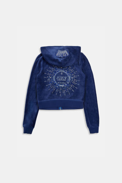 BLUE DEPTHS CROWN BAMBOO VELOUR HERITAGE HOODIE