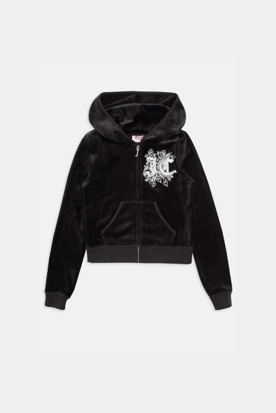 BLACK RENAISSANCE CREST BAMBOO VELOUR HERITAGE HOODIE