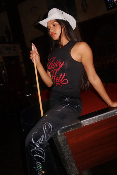 BLACK JUICY AS HELL FITTED TANK TOP
