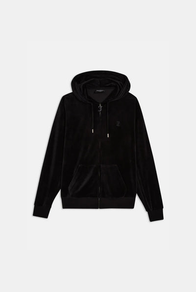 BLACK CLASSIC VELOUR OVERSIZED HOODIE