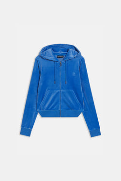 Displays the Regatta 'Juicy' branded classic velour Robertson hoodie 