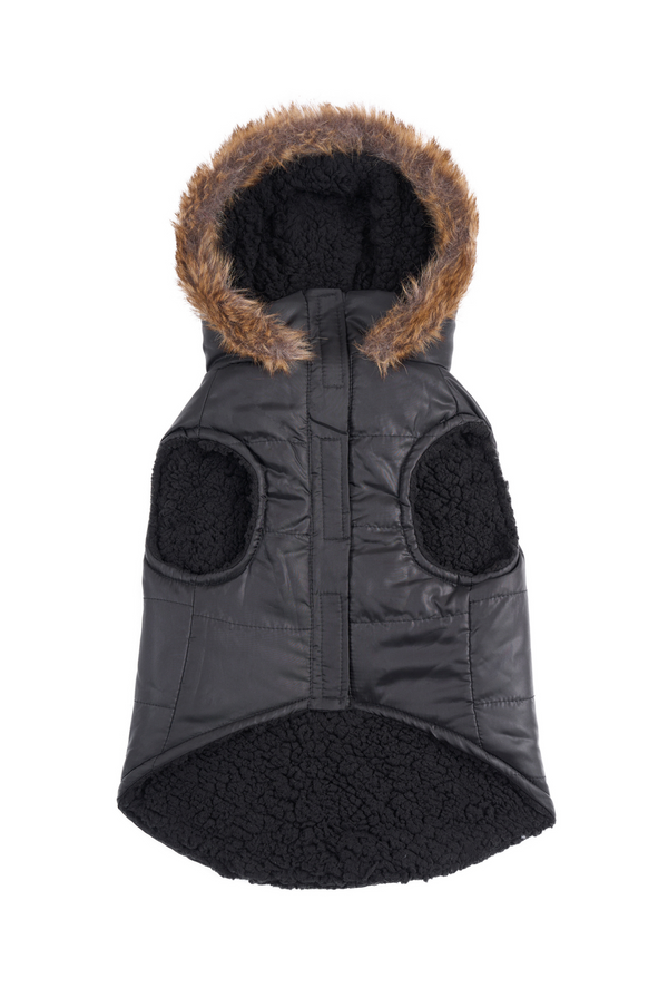 Black puffer jacket xs sales