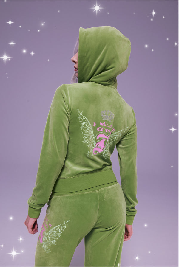 DISNEY |  PIQUANT GREEN VELOUR HOODIE