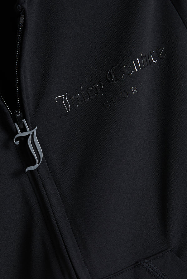 BLACK PEACHED ACTIVE FITTED HOODIE