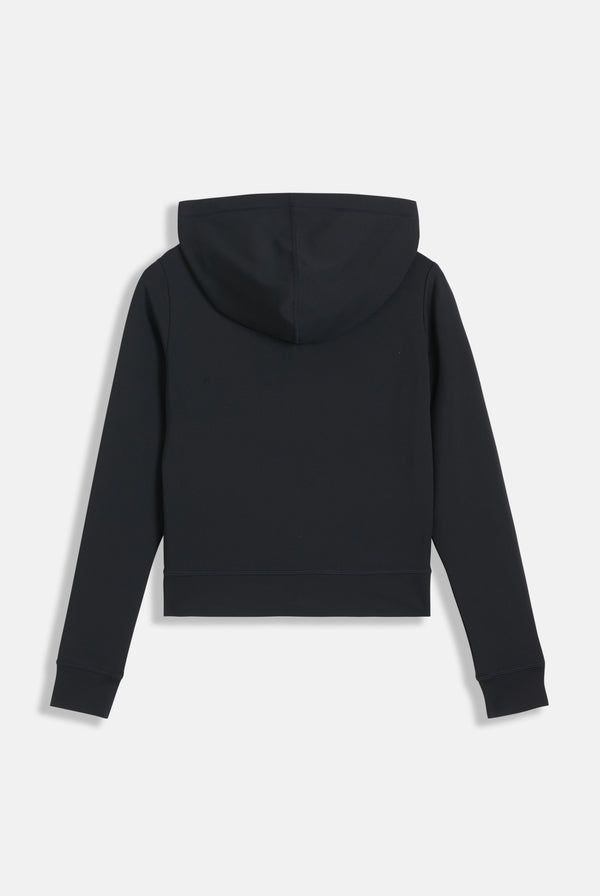 BLACK PEACHED ACTIVE FITTED HOODIE