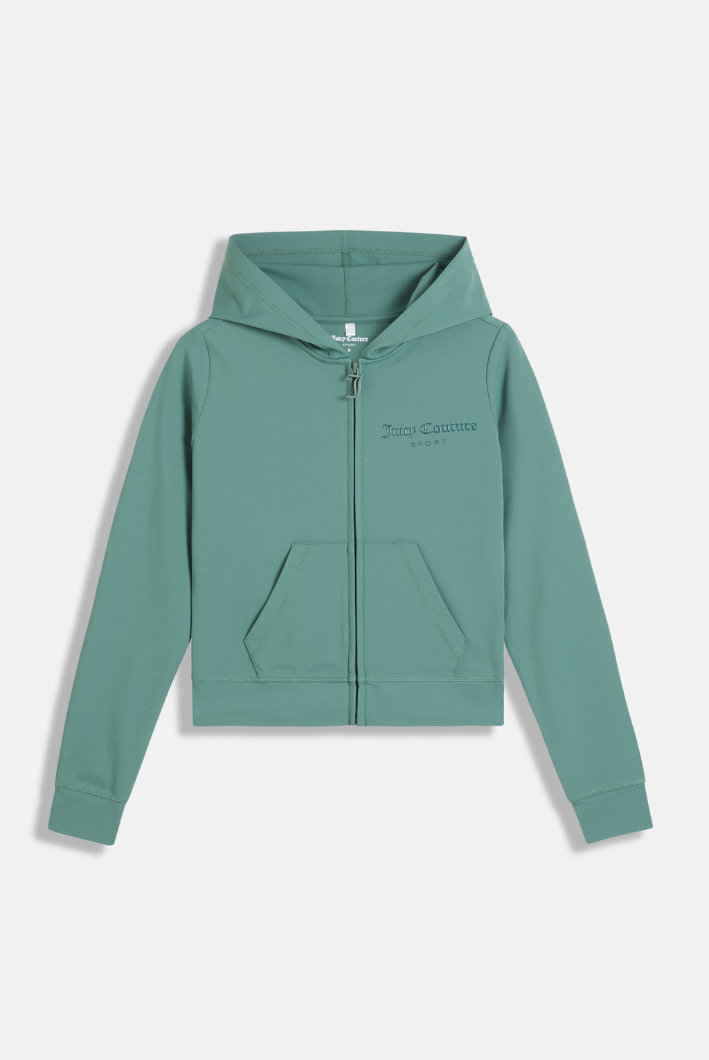 DUCK GREEN PEACHED ACTIVE FITTED HOODIE