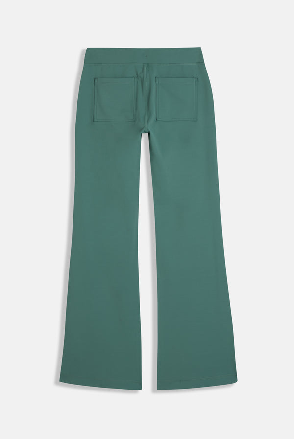 DUCK GREEN PEACHED ACTIVE LOW RISE PANTS
