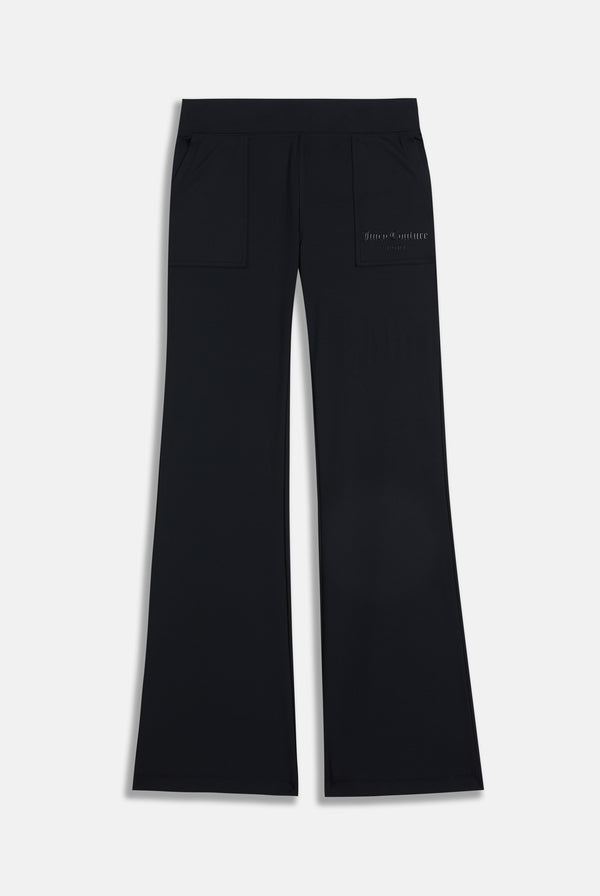 BLACK PEACHED ACTIVE LOW RISE PANTS