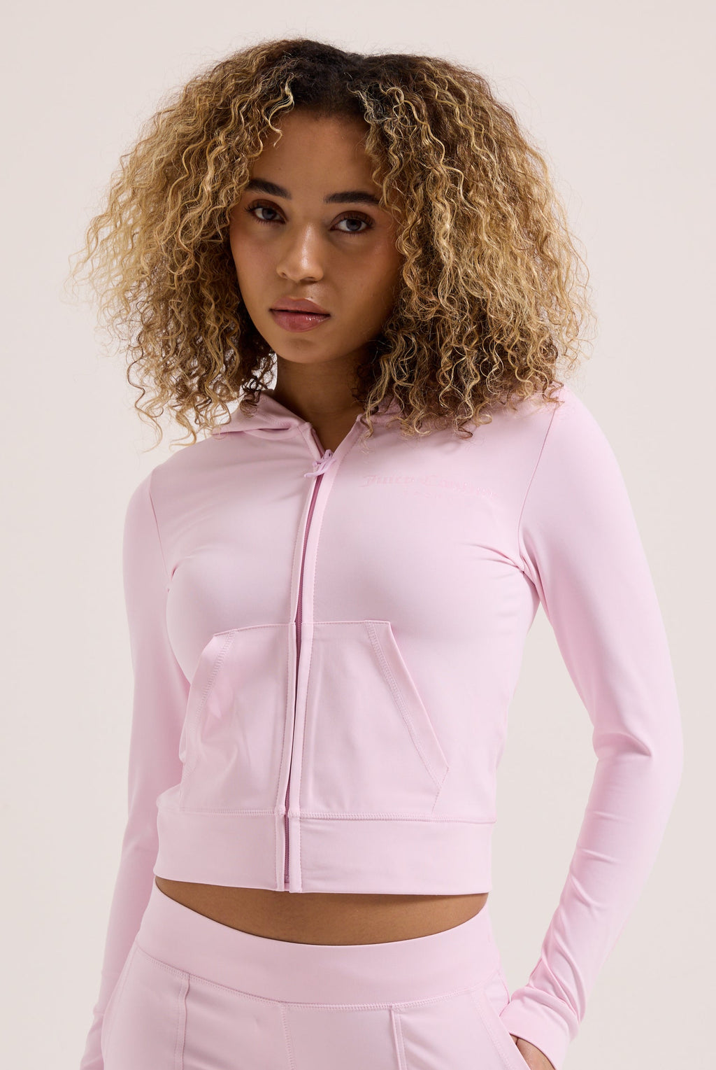 CHERRY BLOSSOM PEACHED ACTIVE FITTED HOODIE