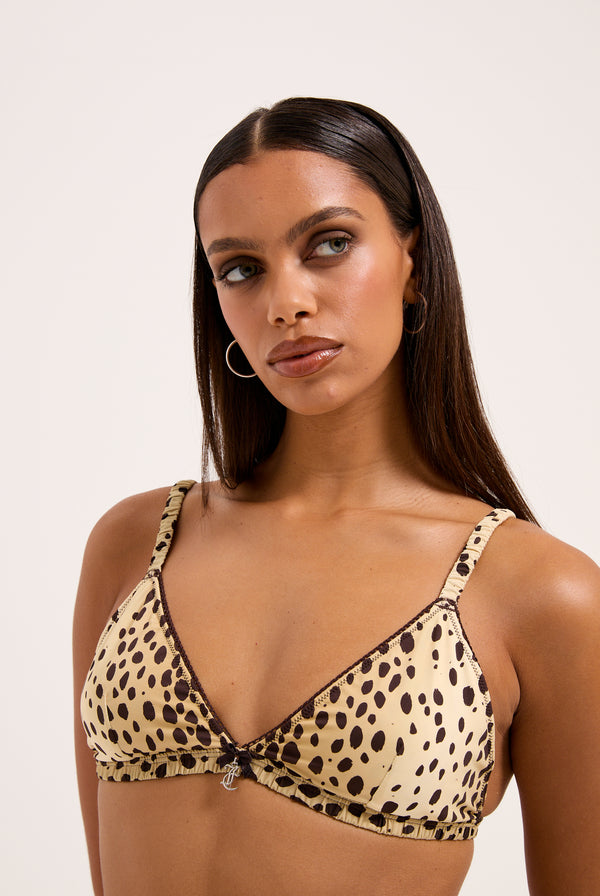CHEETAH PRINT MICROFIBRE TRIANGLE BRA