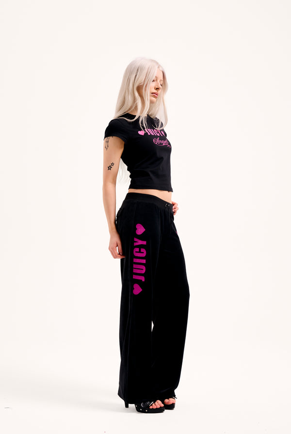 BLACK JUICY ANGEL OG STRAIGHT LOW RISE PANT