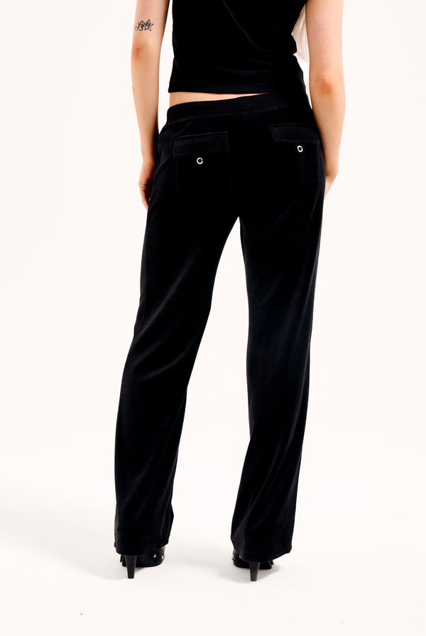 BLACK JUICY ANGEL OG STRAIGHT LOW RISE PANT