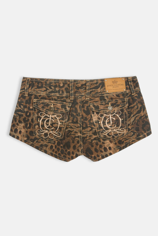 ANIMAL DENIM LACE UP SHORTS